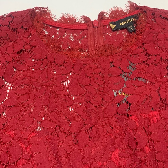 MIUSOL Red Floral Lace Cap Sleeve Cocktail Midi Dress NWT - Size S - Picture 9 of 15